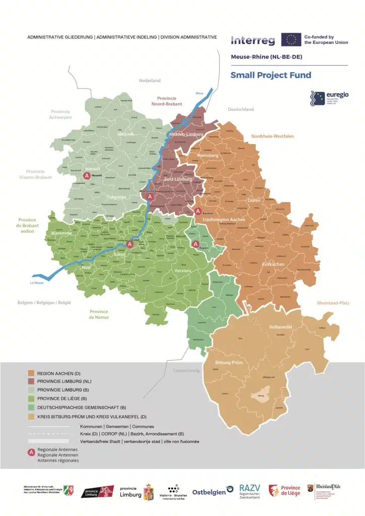 Carte de la zone d'intervention du Small Project Fund